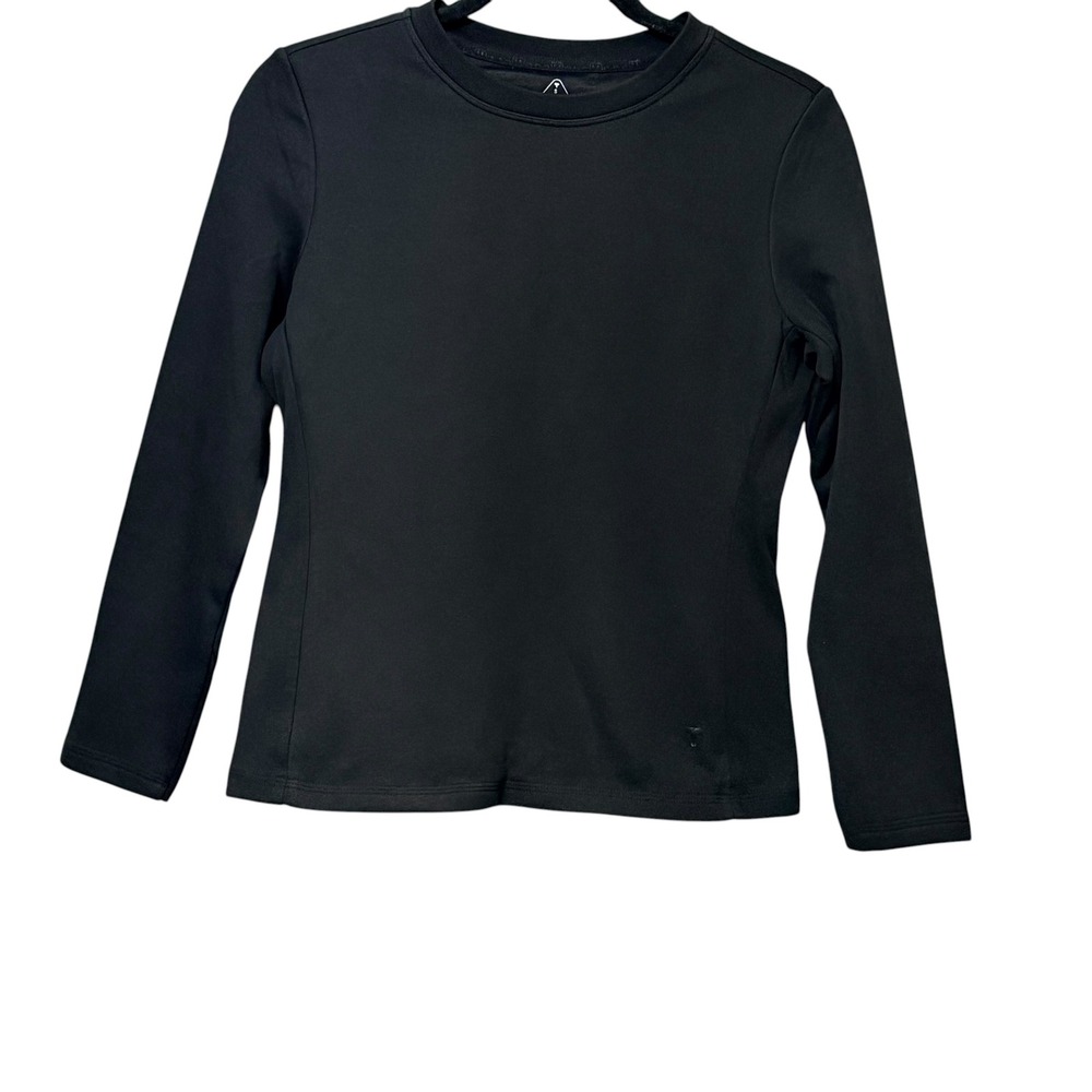 T Black Long Sleeve Crewneck Activewear Top Down Insulated TB1002-93 Womens S